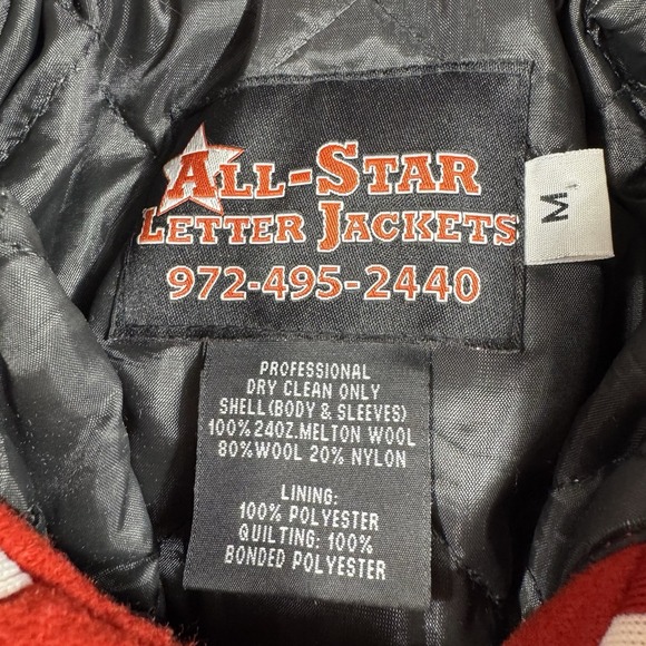 VTG All Star Pacesetters Varsity Jacket Women M Red White 100% Melton Wool USA - Picture 2 of 8